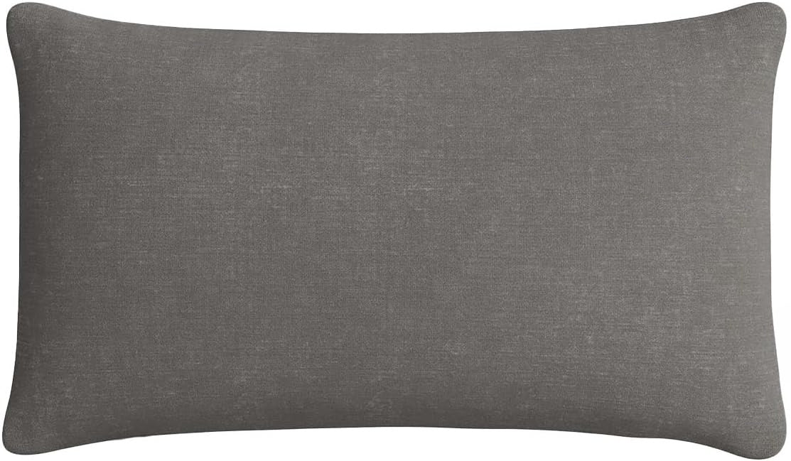 12x20 Dark Pebble Gray Outdoor Throw Pillow With Insert
