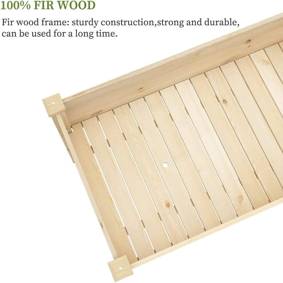 Natural Wood Elevated Garden Bed