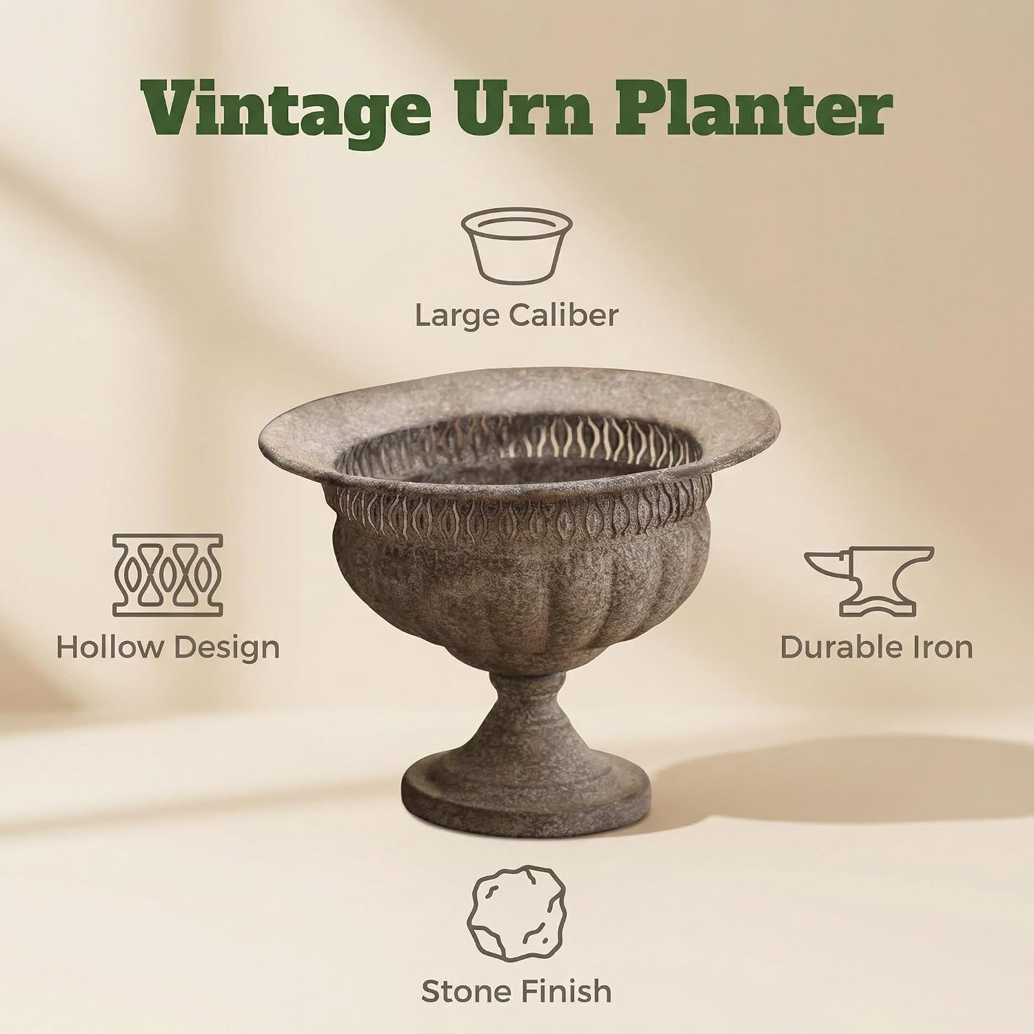Embossed Imitation Stone Urn Planter