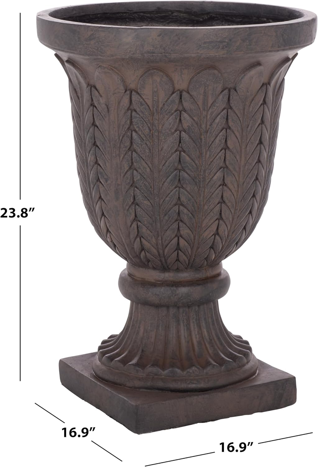 Brown Pedestal Urn Planter