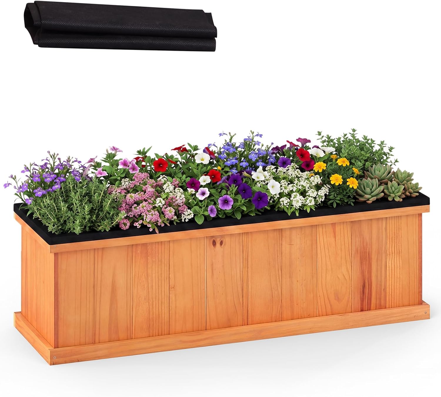 Wood Rectangular Garden Planter Box