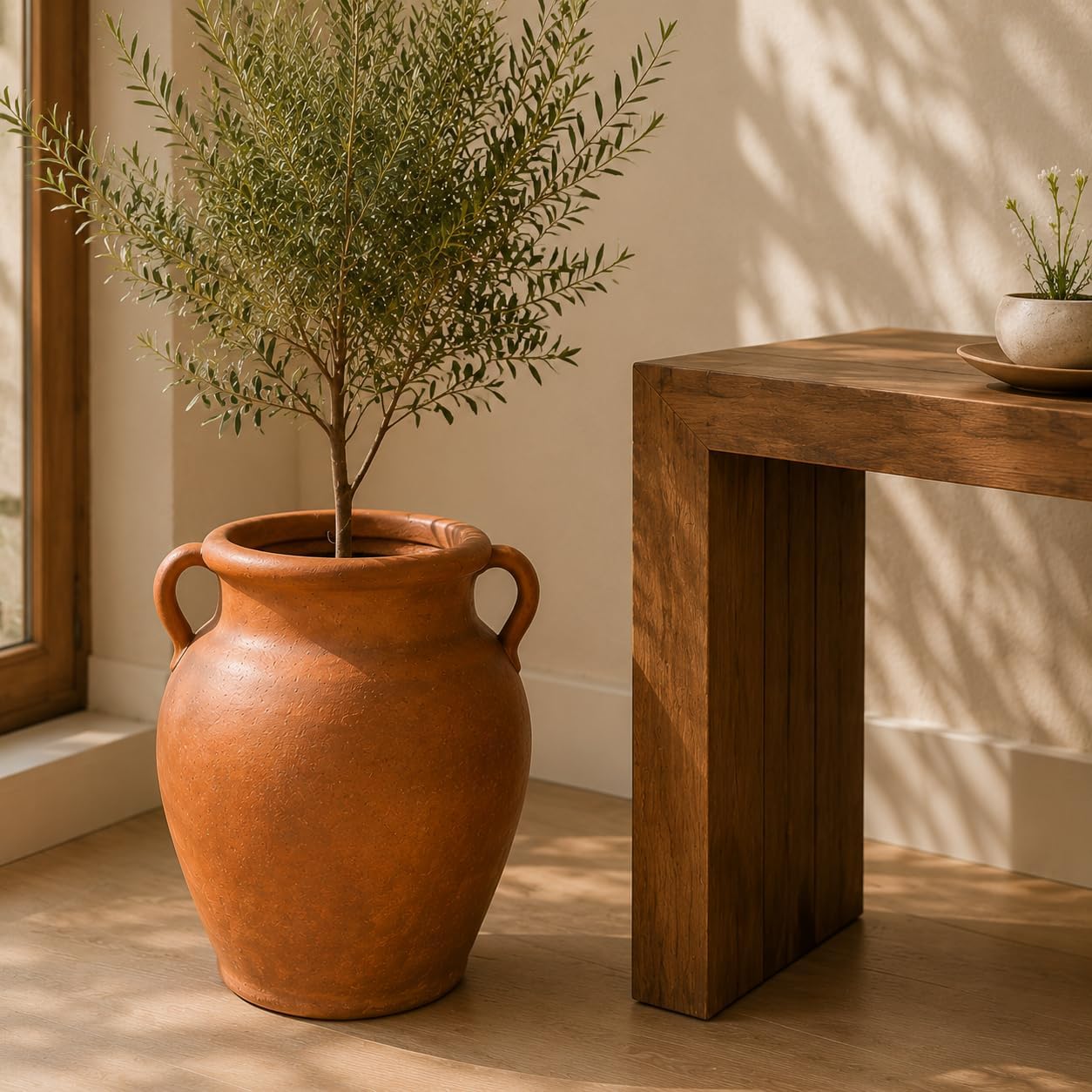 Terracotta Vintage Handled Urn Planter