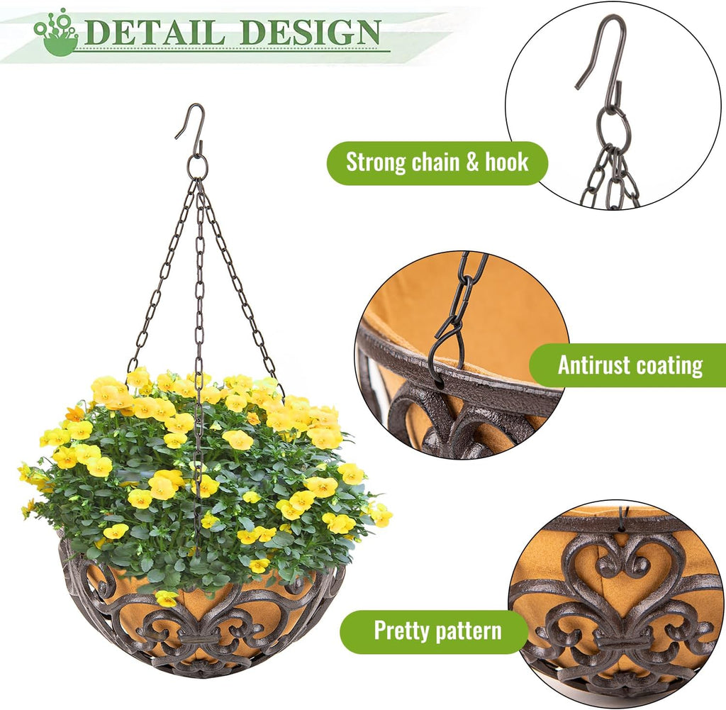 Cast Iron Hanging Baskets Fabric Liner