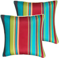 2 Pack Striped Outdoor Throw Pillows With Inserts