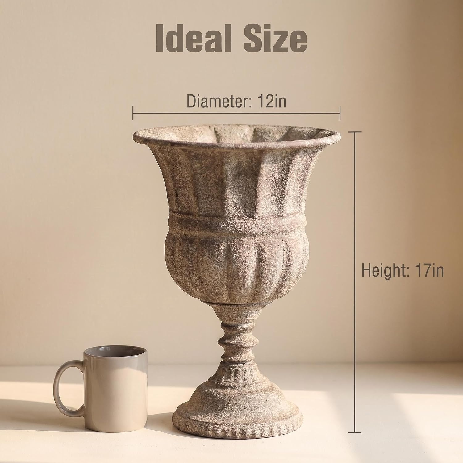 Embossed Stone Effect Vintage Urn Planter