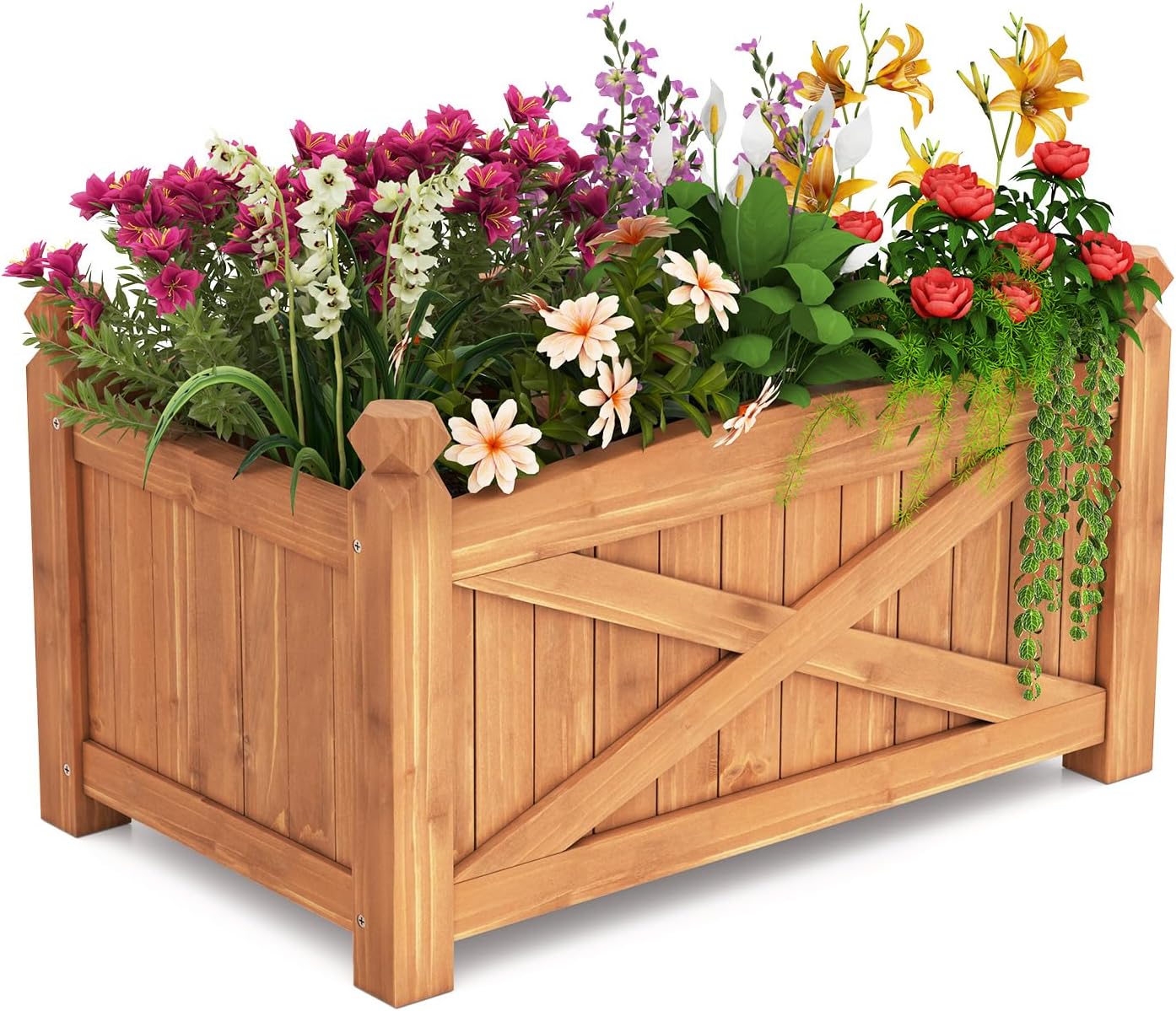 Solid Wood Elevated Garden Planter Box