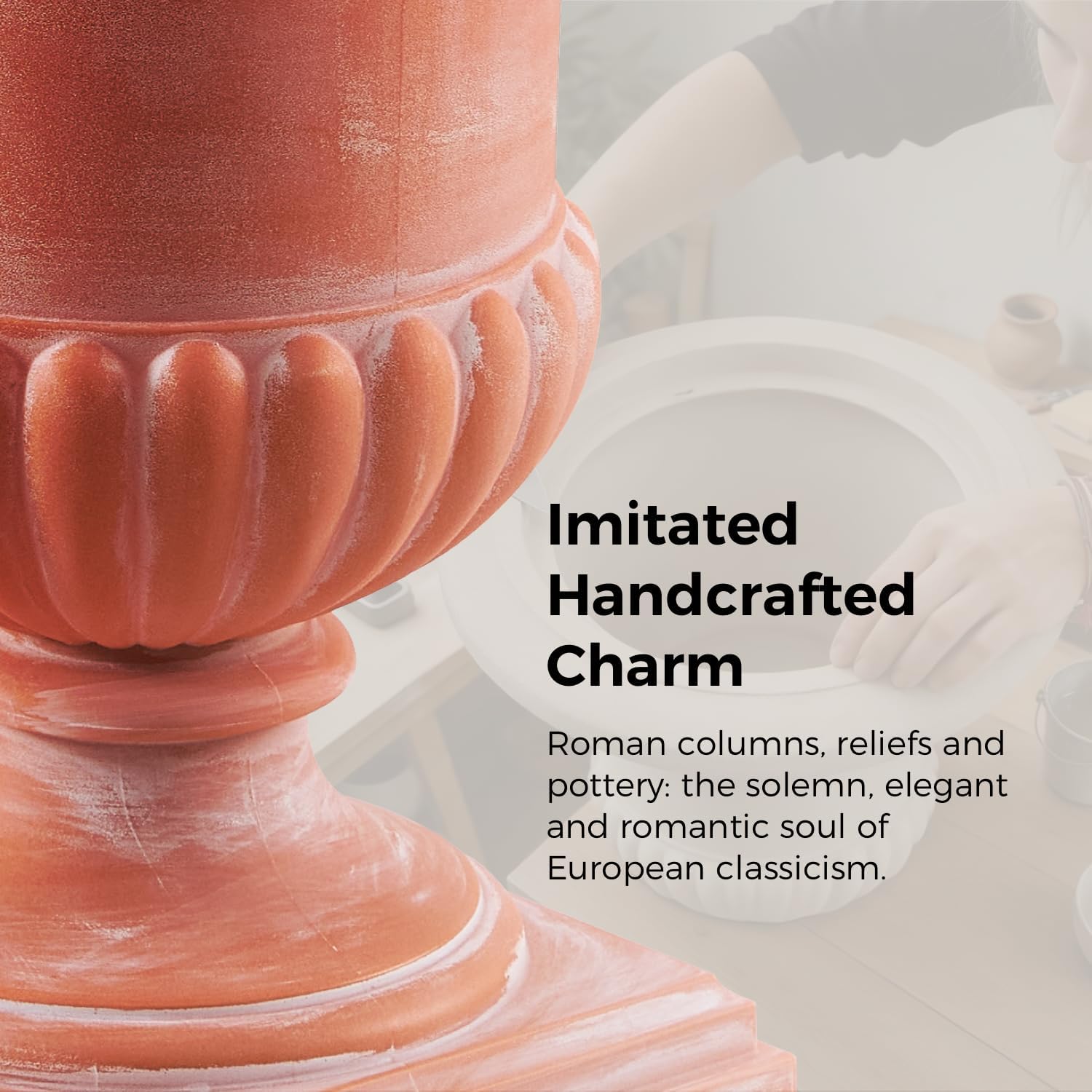 Weathered Terracotta Roman Urn Planter