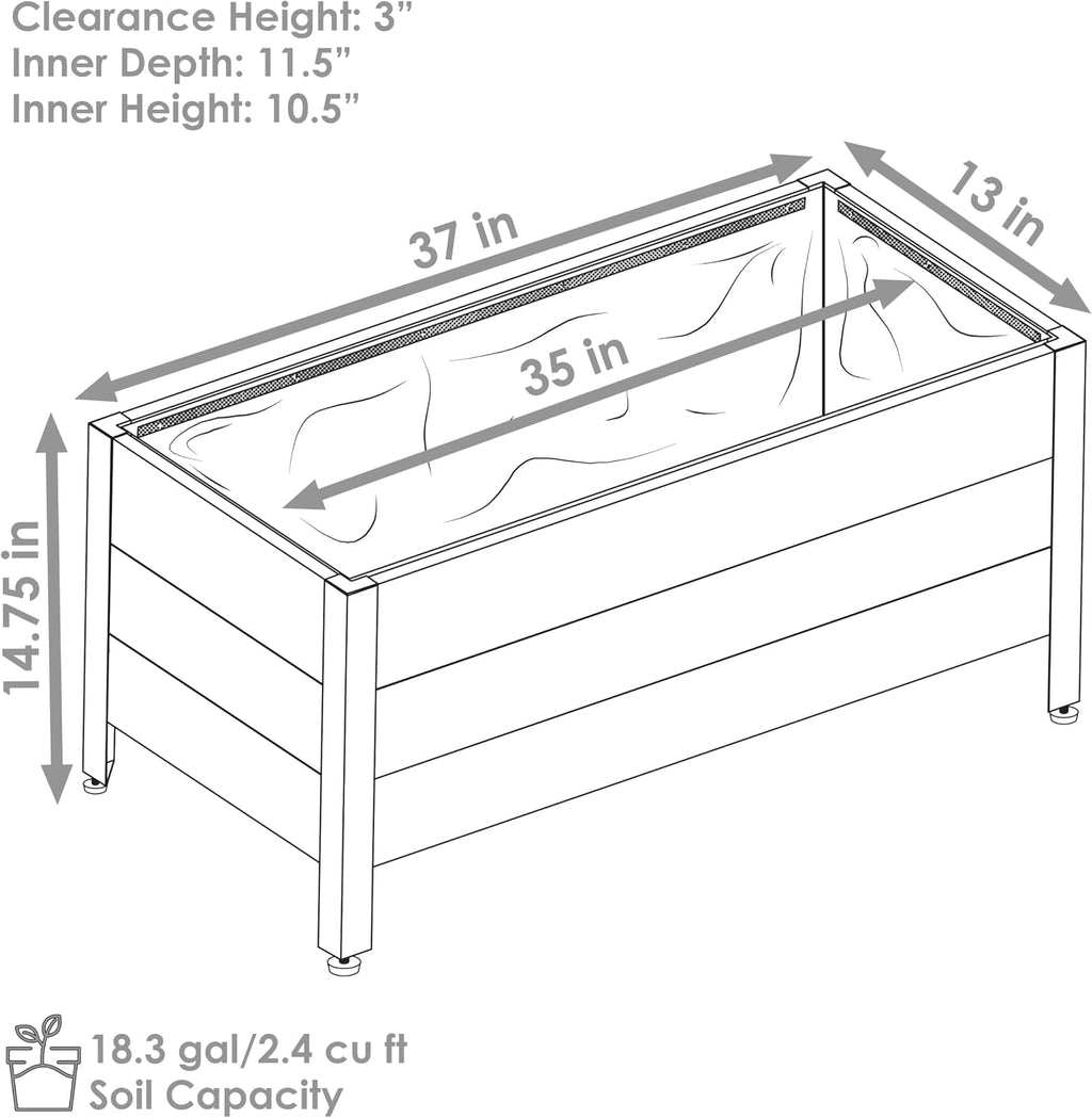 Brown Wooden Rectangular Planter Box