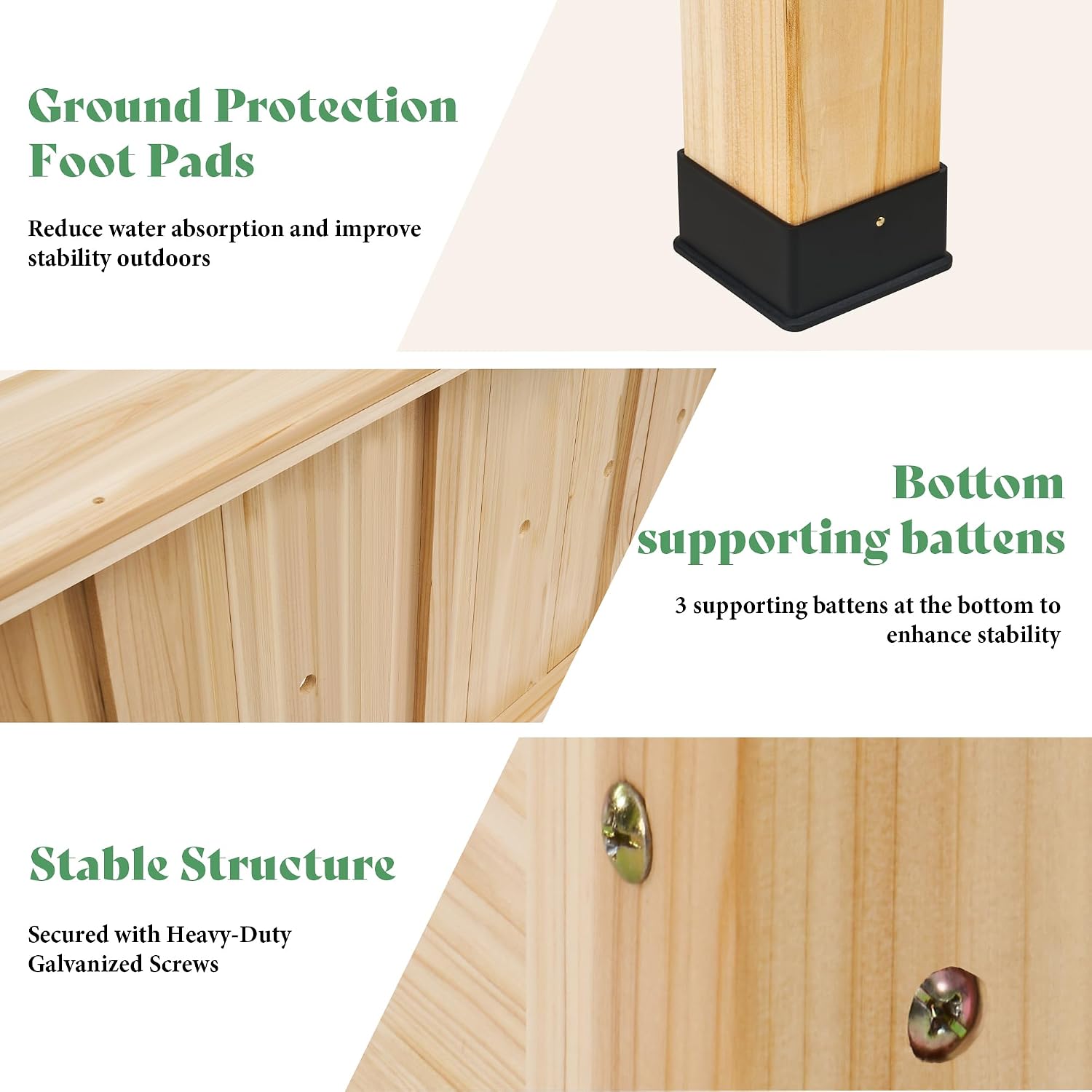 Light Wood Elevated Divided Garden Planter