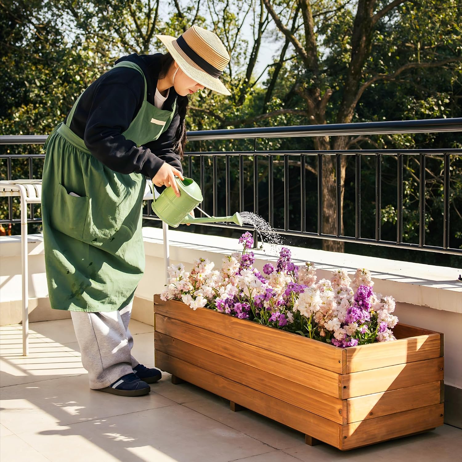 Wood Rectangular Garden Planter Box