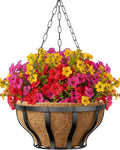 Metal Baskets UV Resistant Artificial Flowers