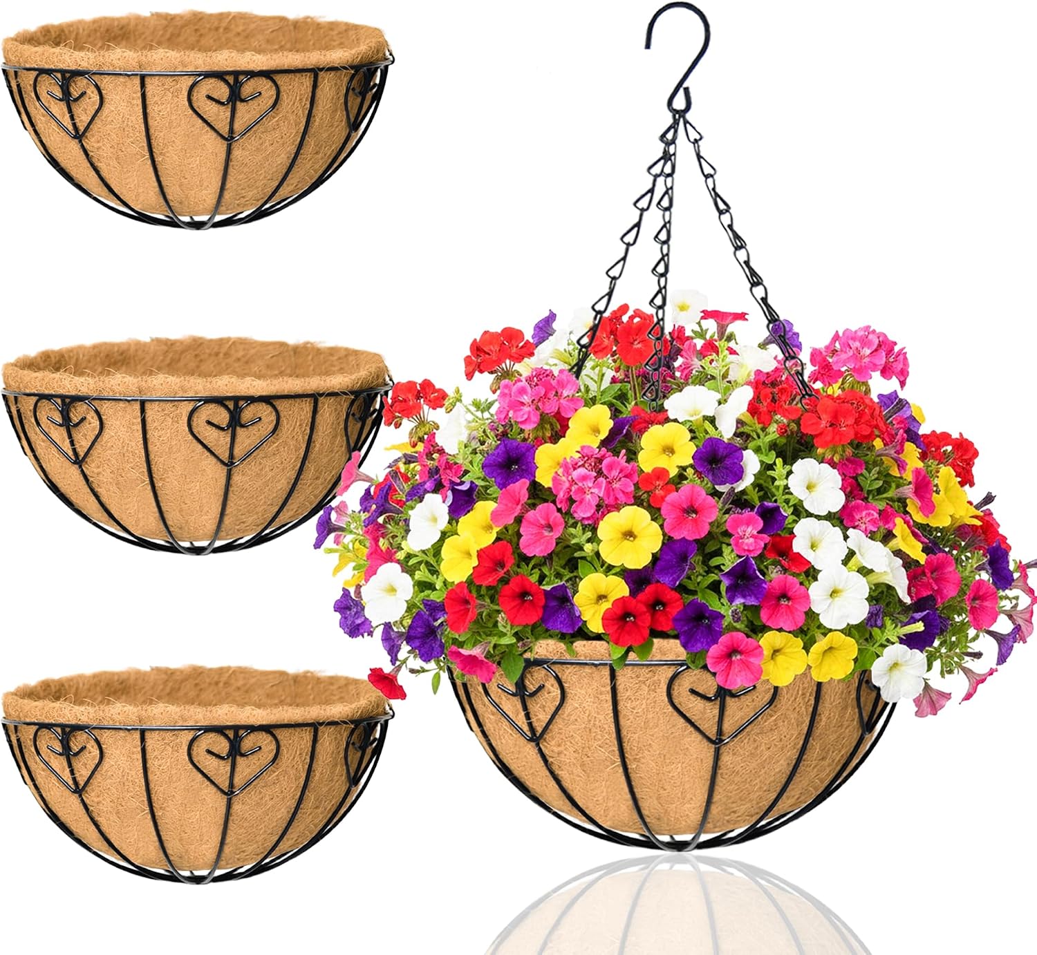 Metal Hanging Baskets With Coco Liner