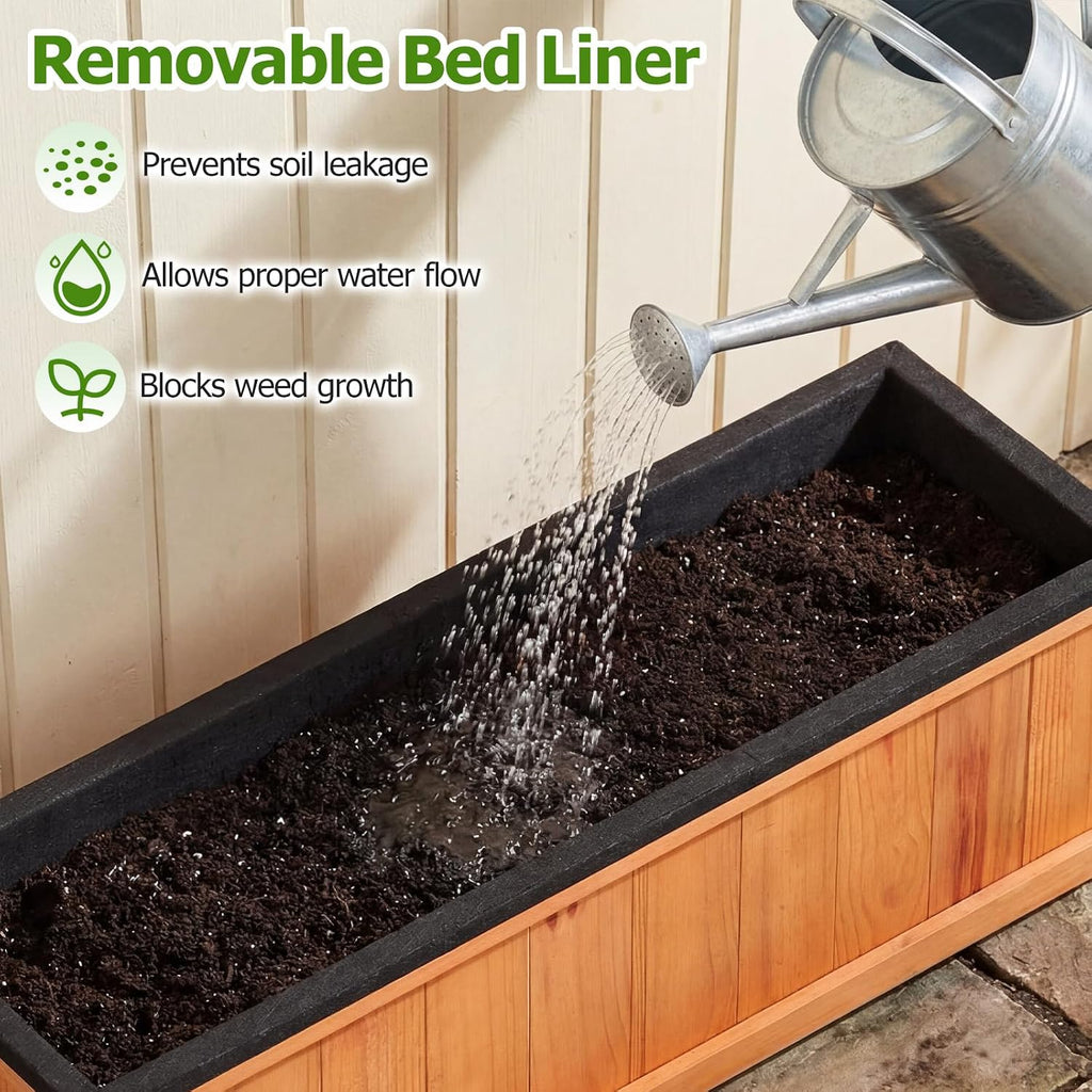 Wood Rectangular Garden Planter Box