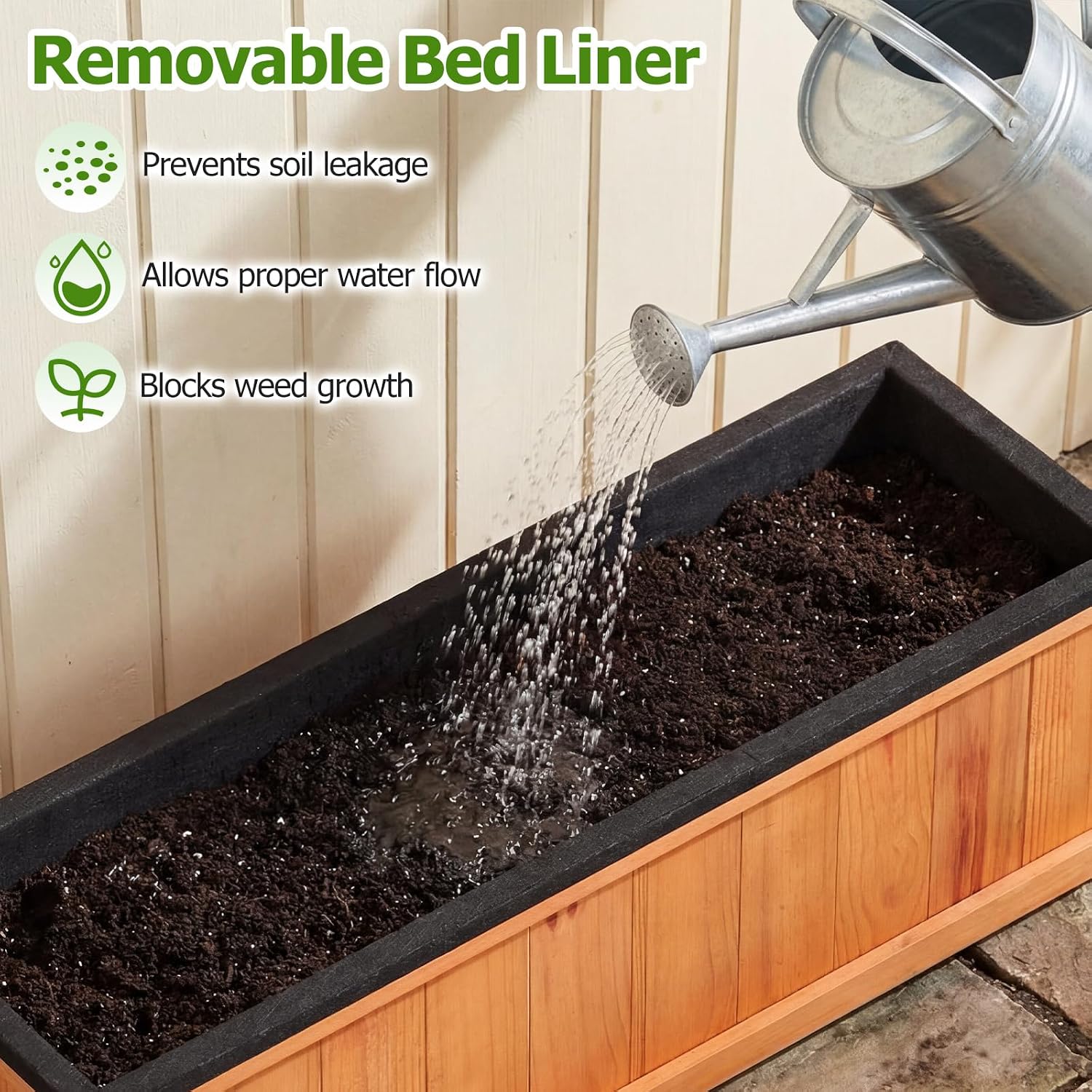 Wood Rectangular Garden Planter Box