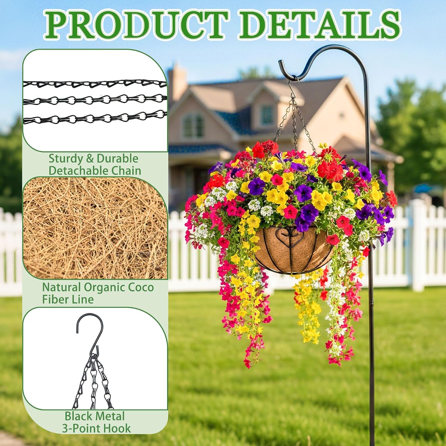 Metal Hanging Baskets With Coco Liner