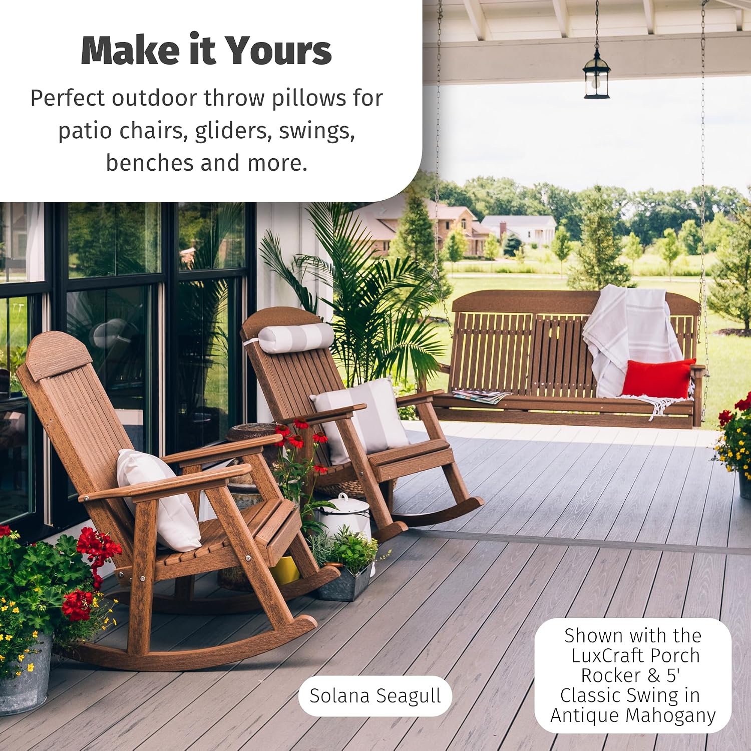 Square Water Resistant Outdoor Throw Pillows With Inserts