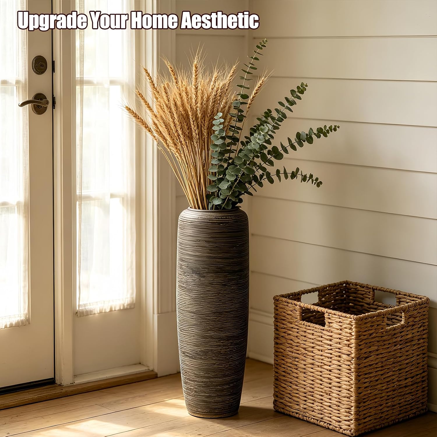 Vintage Distressed Ceramic Floor Vase
