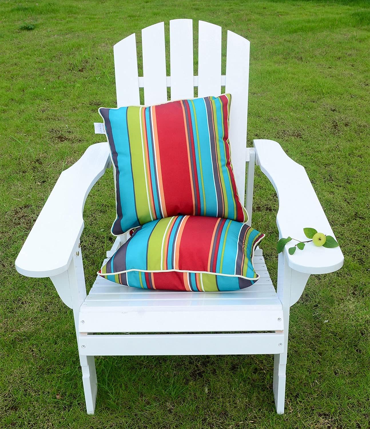 2 Pack Striped Outdoor Throw Pillows With Inserts