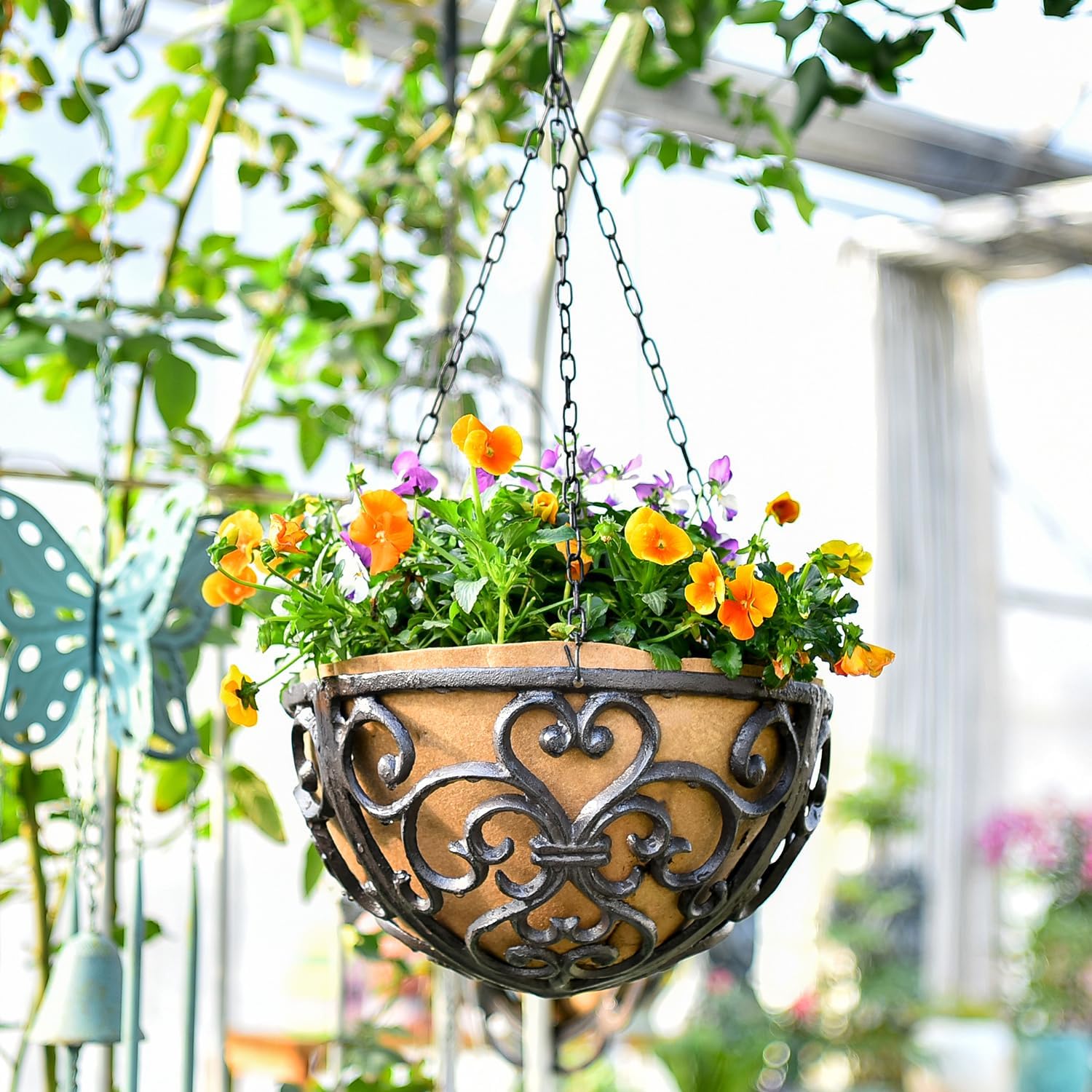 Cast Iron Hanging Baskets Fabric Liner