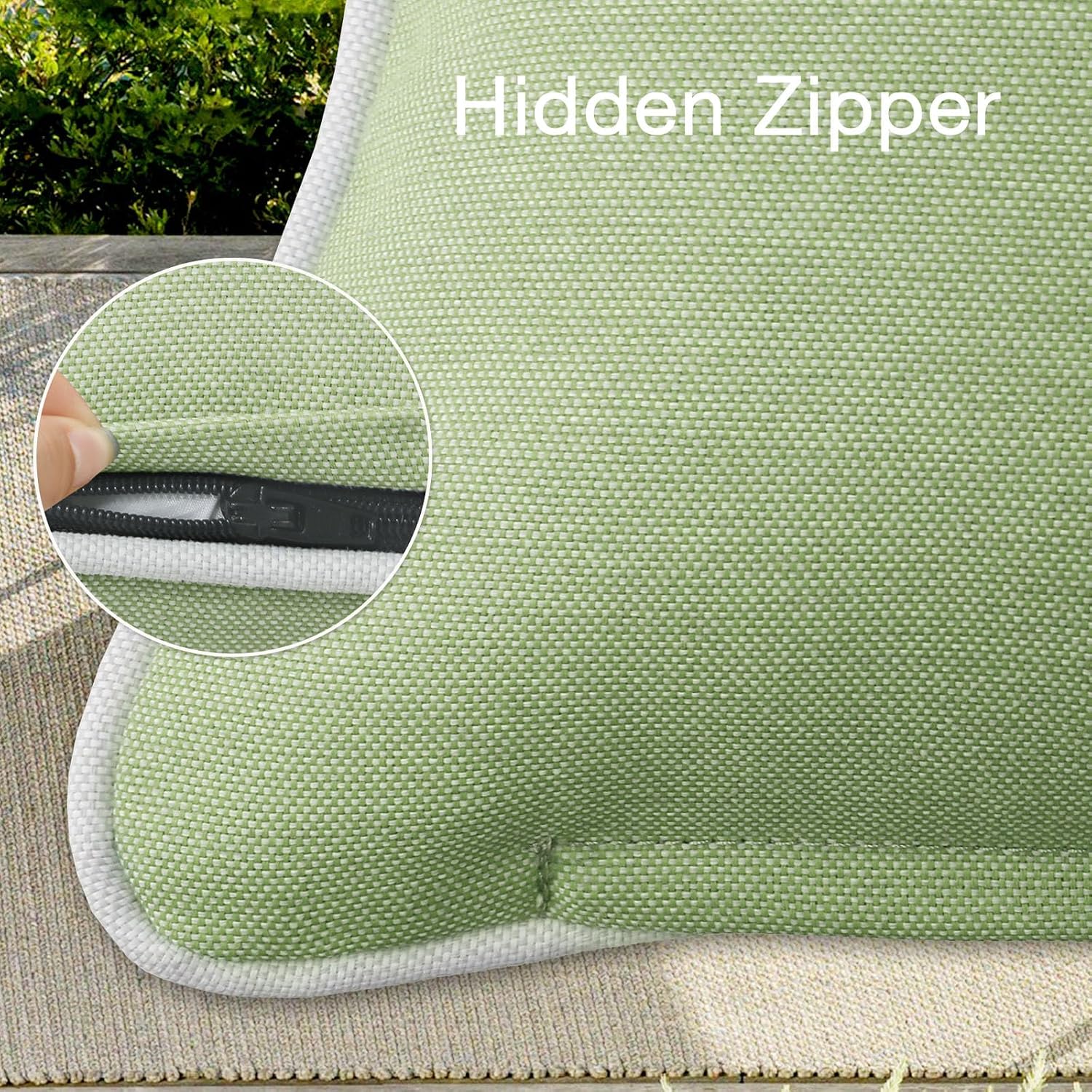 4 Pack Water Repellent Outdoor Throw Pillows Seaweed Green
