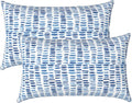 2 Pack Pebble Blue Outdoor Lumbar Pillows With Inserts
