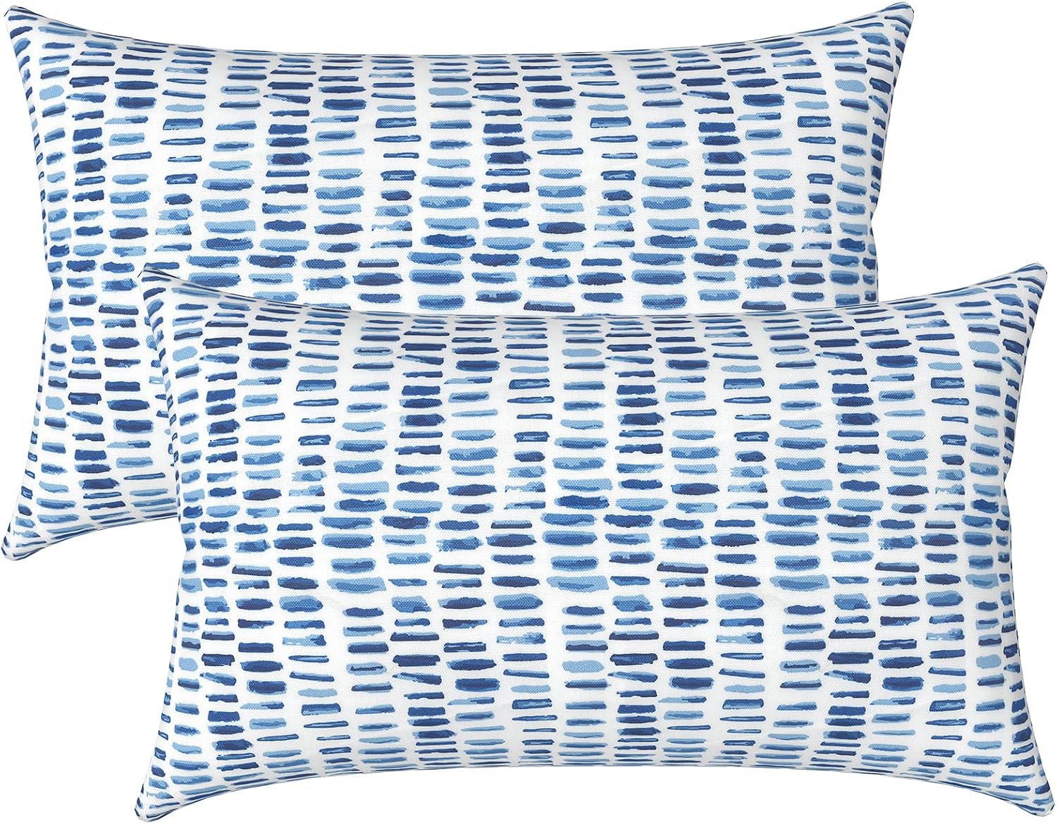 2 Pack Pebble Blue Outdoor Lumbar Pillows With Inserts