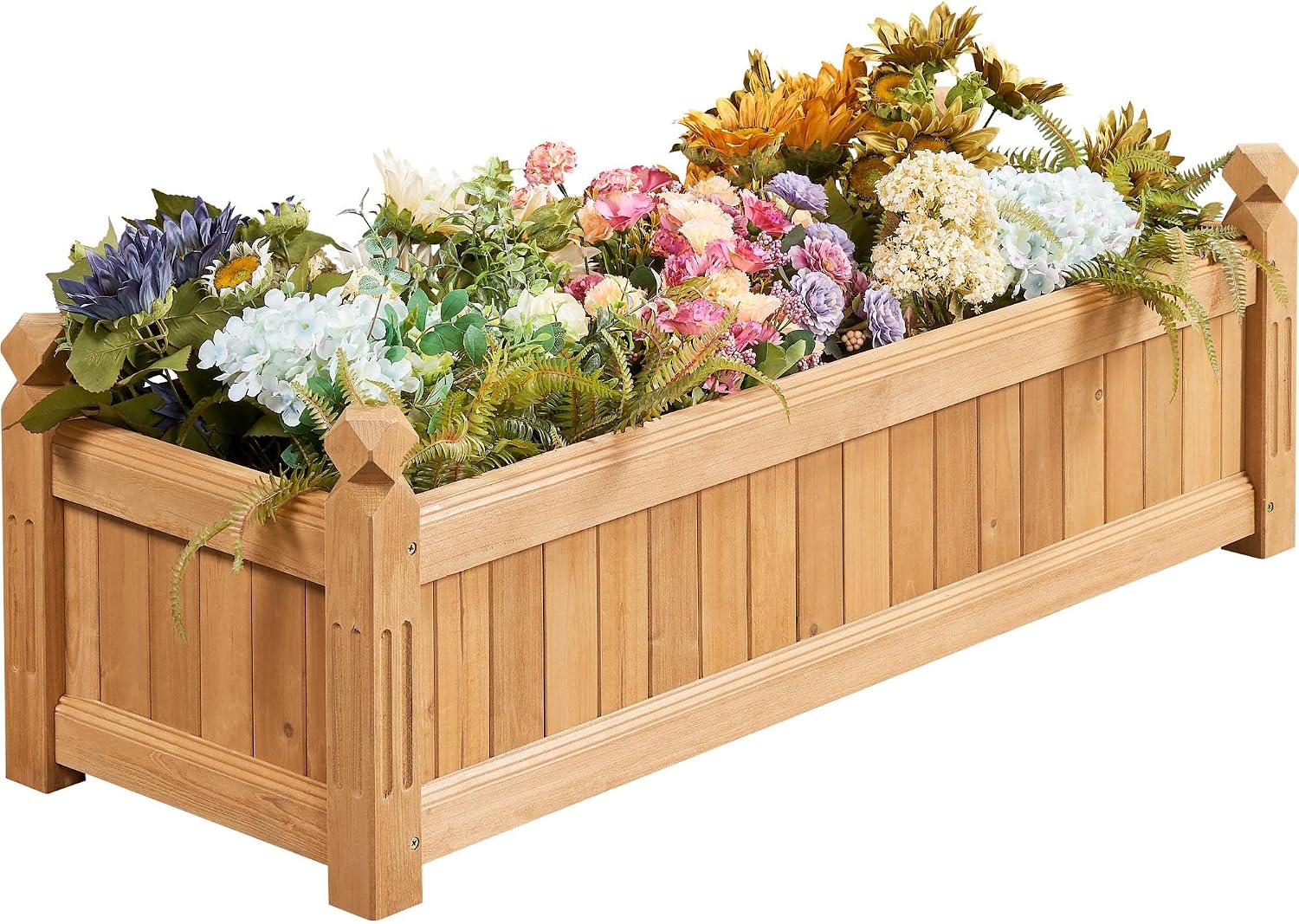 Light Brown Compact Wooden Garden Planter