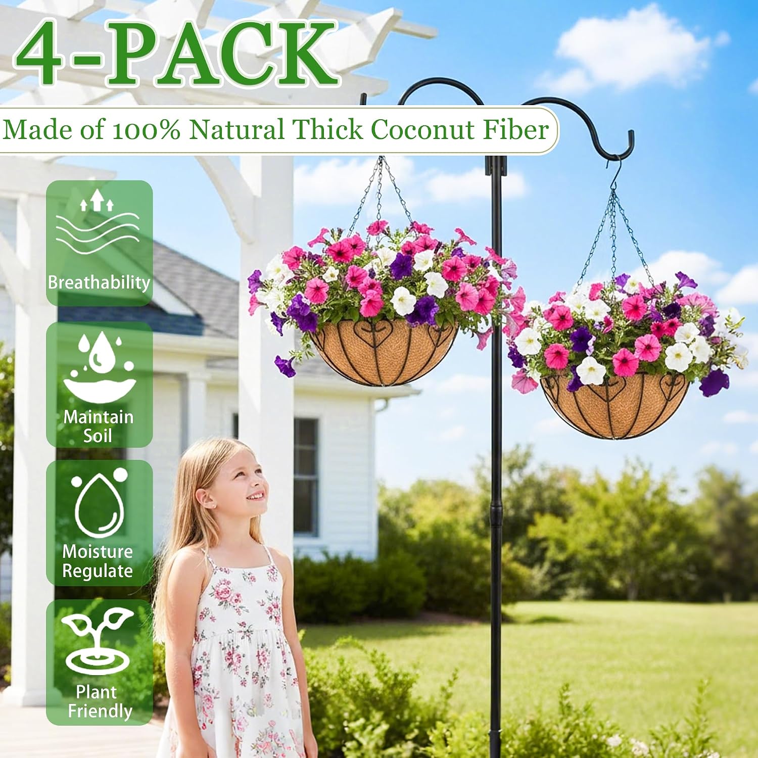 Metal Hanging Baskets With Coco Liner