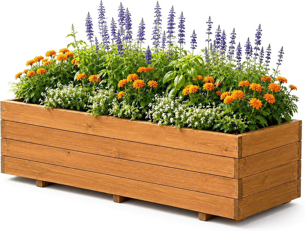 Wood Rectangular Garden Planter Box