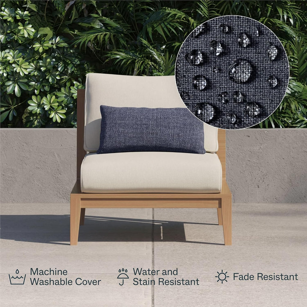 12x20 Dark Pebble Gray Outdoor Throw Pillow With Insert