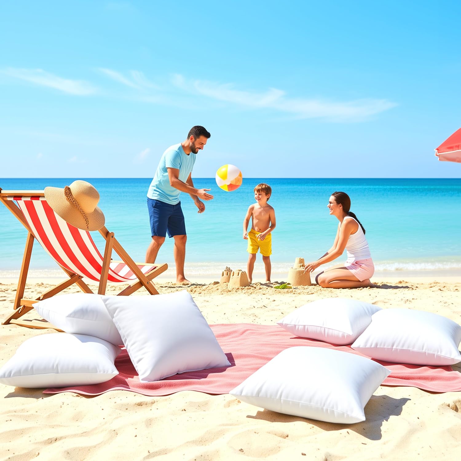 2 Pack 20x20 White Waterproof Outdoor Pillow Inserts