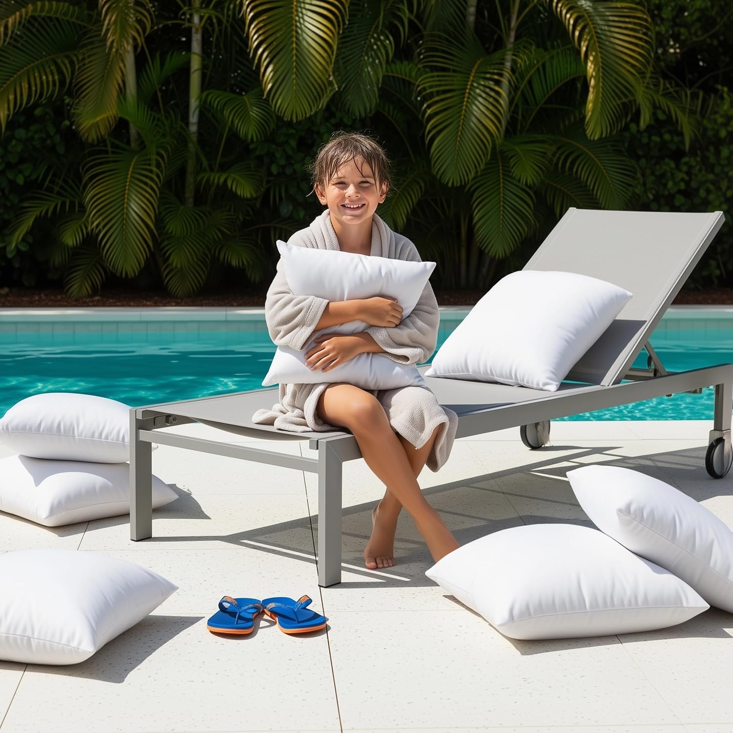2 Pack 20x20 White Waterproof Outdoor Pillow Inserts