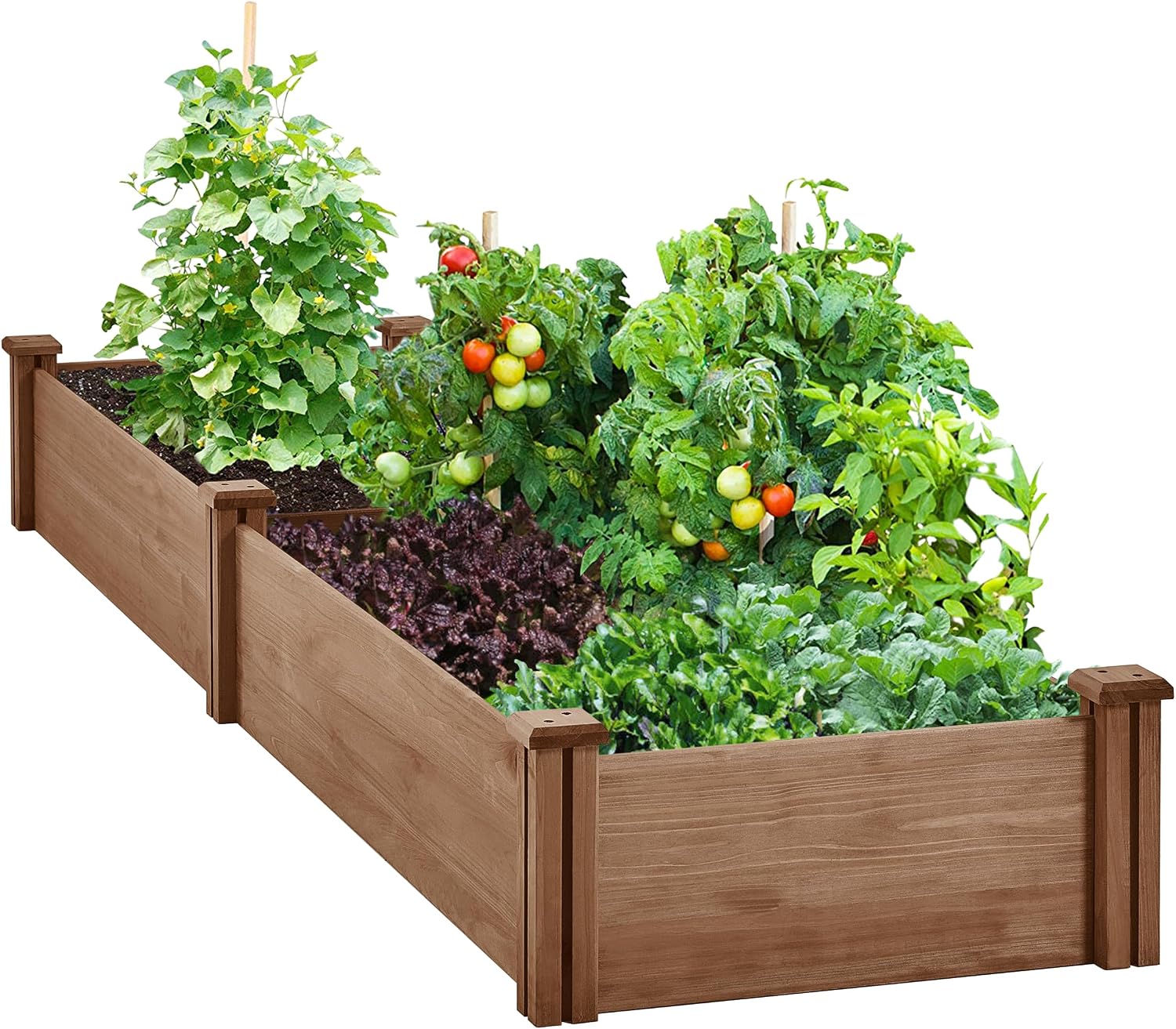 Dark Brown Fir Divisible Garden Bed