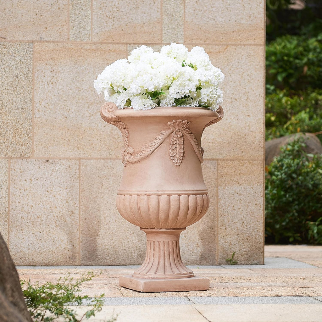 Terracotta Concrete Relief Urn Planter