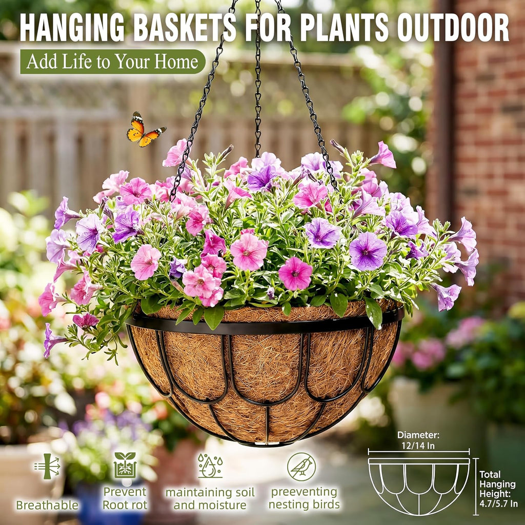 Metal Wire Hanging Planters Coco Liner
