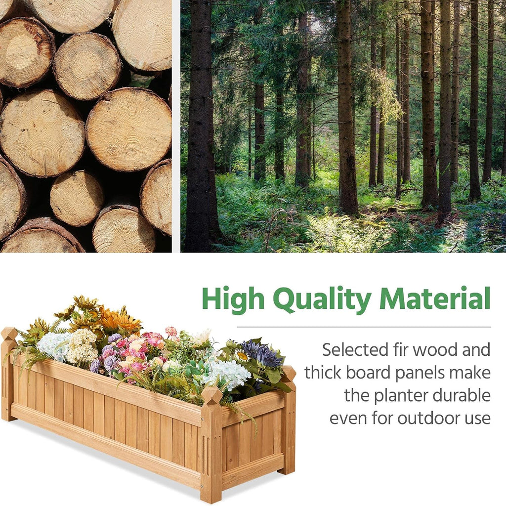 Light Brown Compact Wooden Garden Planter