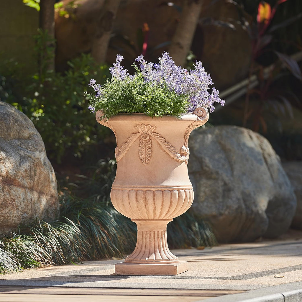 Terracotta Concrete Relief Urn Planter