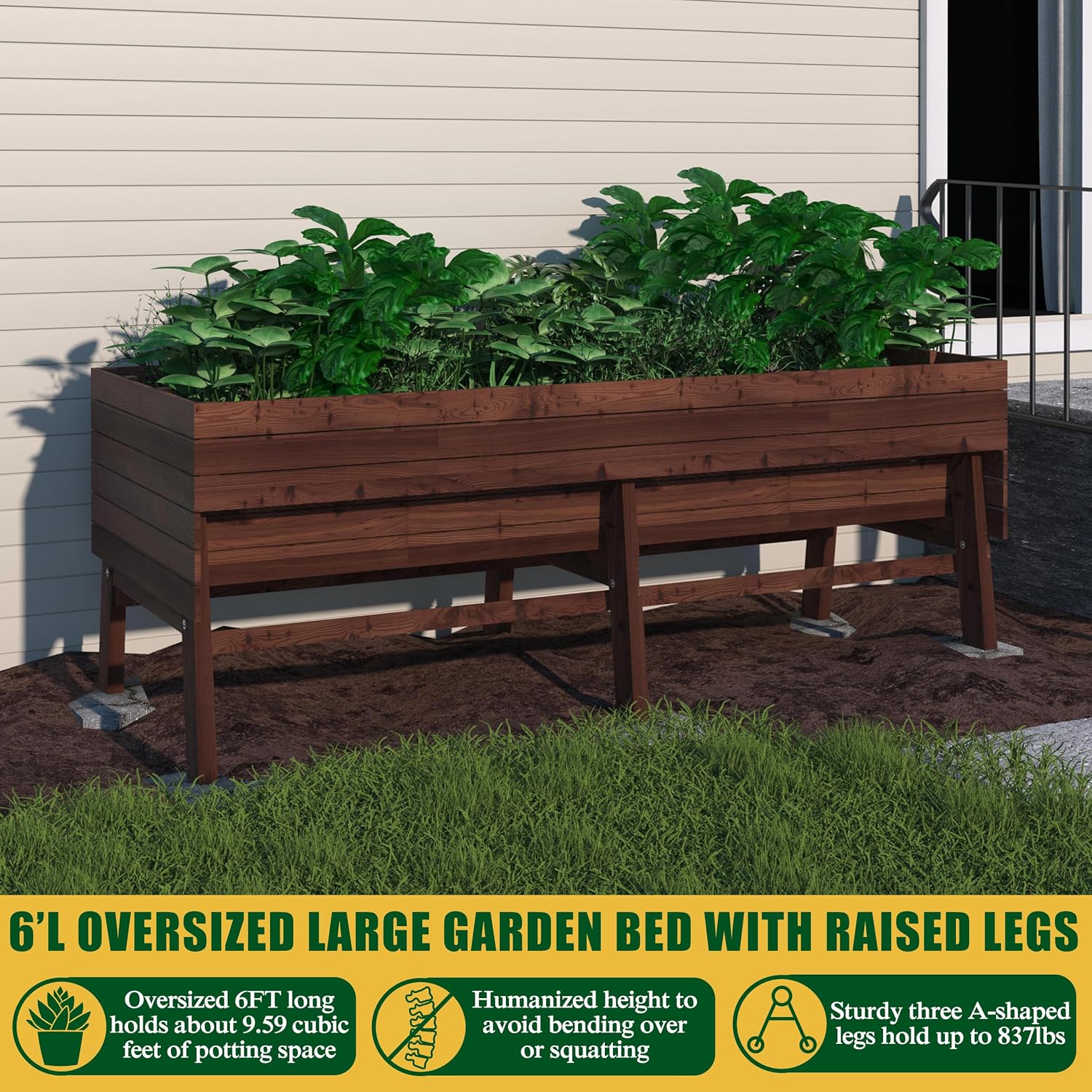 Rustic Cedar Elevated Garden Bed