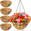 4 Pack Metal Hanging Baskets With Coco Liners