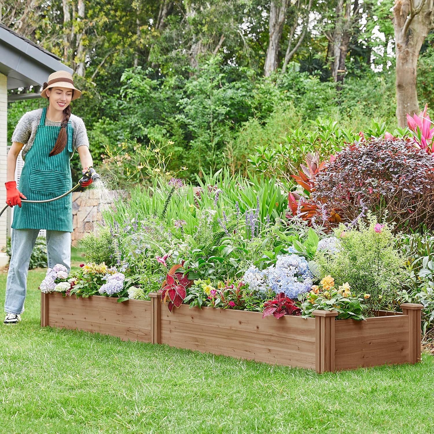 Dark Brown Fir Divisible Garden Bed